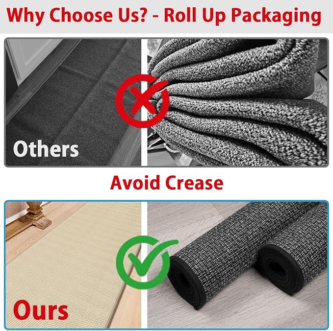 8FT Laundry Rug Runner Mat Non Slip, Rubber Backed Kitchen Sink Rug Carpet Mat, Absorbent Hall Floor Runner Rug, Beige