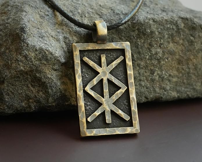 Baldur Jewelry - Elder Futhark Bind Protection Rune Necklace - Talisman Pendant Amulet - Viking Runes Norse Jewelry - Viking Jewelry for Men Women - Gifts for Men