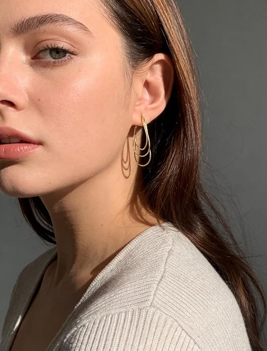 Tassel Earrings for Women Gold Plated Silver Chain Earrings Dainty Minimalist Dangle Drop Studs
