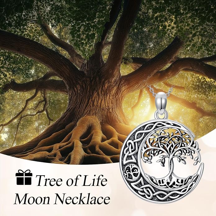 Cross/Pentagram/Tree of Life/Celtic Trinity/Anchor/Thor's Hammer/Sun/Eye of Horus Necklace Moon Pendant Mothers Day Gifts for Women