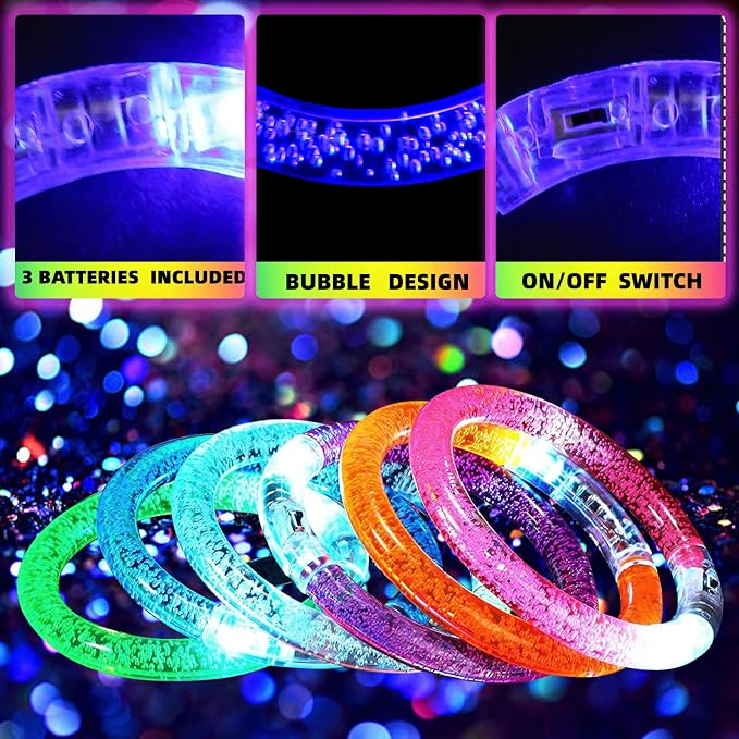120 PCS Led Glow Sticks Bracelets Glow In the Dark Party Supplies, Light Up Bracelets for Kids Adults, Party Favors for Christmas, Halloween, New Year Party Light Up Toys Gifts (120)