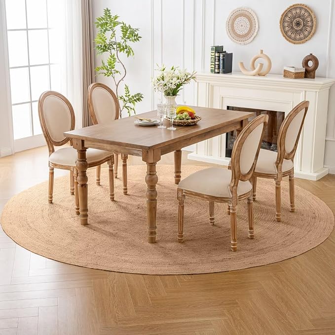 Shatex Round Jute Rug 9 Feet, Chunky Hand Braided Rug Farmhouse Style for Home Decor, Bedroom, Living Room, 100% Natural Jute Fiber, Diameter 108 Inch, Natural