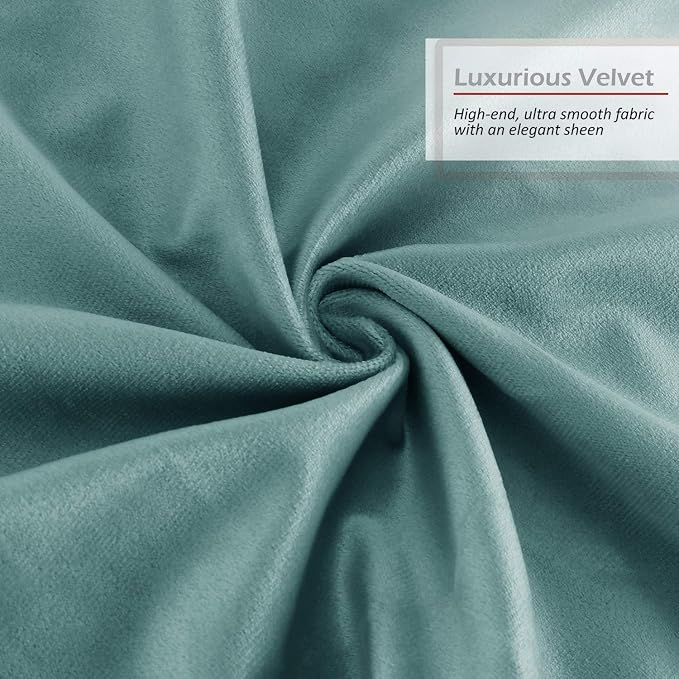 Nestl Throw Pillow Covers, Cozy Velvet Decorative Pillow Cases 24 x 24 Inches, Soft Solid Couch Pillow Covers for Sofa, Bed and Car, Set of 4 - Teal