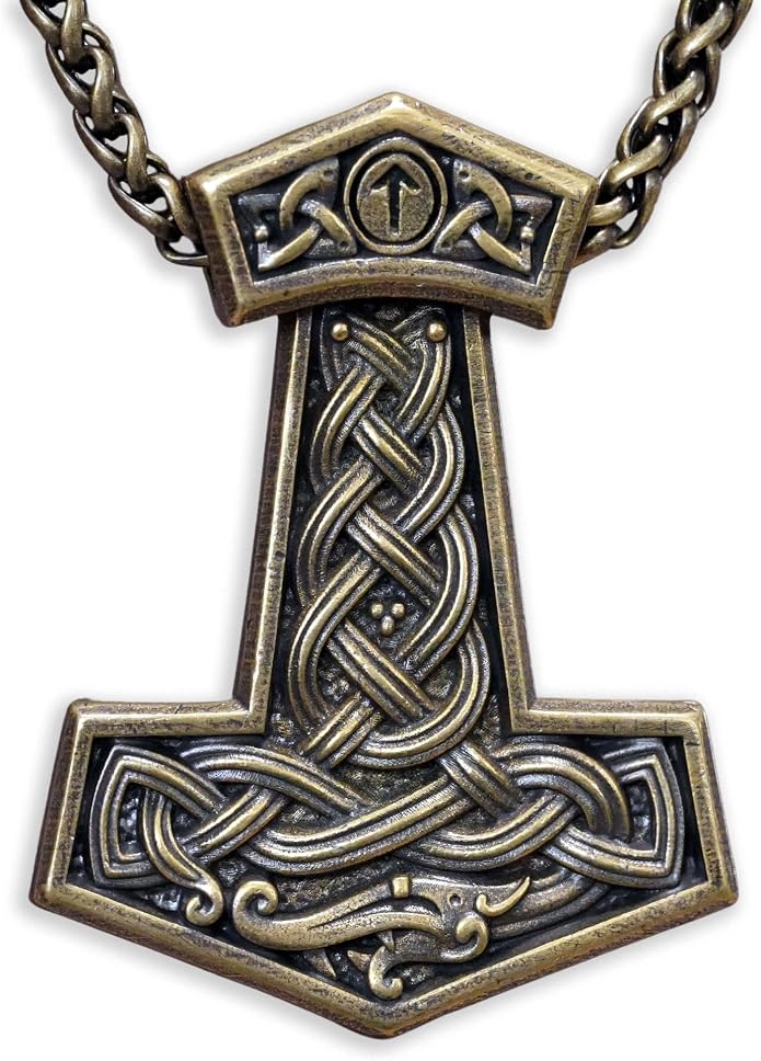 Baldur Jewelry - Thors Hammer Necklace Pendant Mjölnir - Viking Norse Thor Hammer Pendant Viking Jewelry - Thor Necklace - Thor Gifts for Men - Viking Necklace for Men