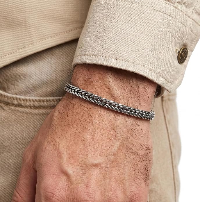 Galis Chain Bracelets For Men - Premium Stainless Steel, Silver, Gold Plated Non Tarnish - Mens Jewelry, Fathers Day Gift