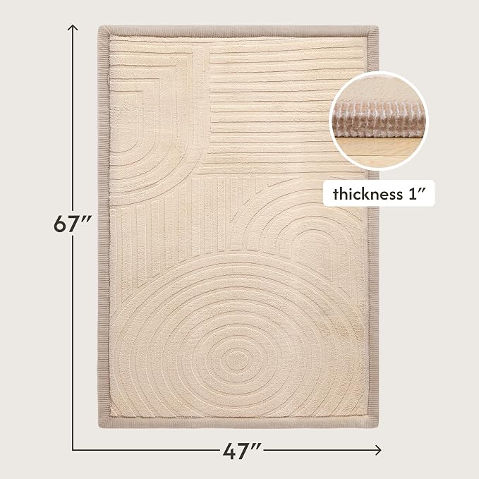Hakuna Matte CloudRise Baby Play Mat for Floor 47" x 67" Arches | Coral Velvet high-density foam Rug for Crawling & Cozy Play – Non-Slip, Water-Resistant, Easy-CareTummy Time Mat