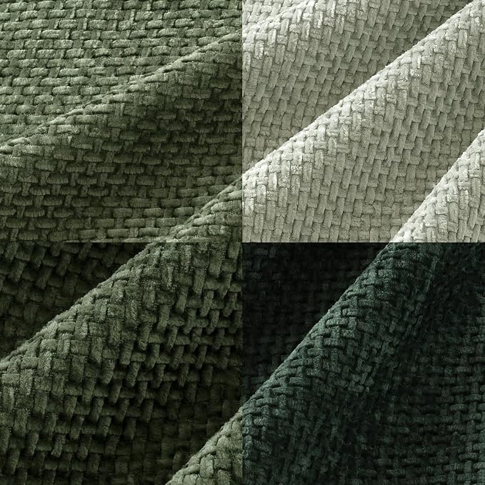 MIULEE Pack of 4 Couch Throw Pillow Covers 22x22 Inch Green Soft Decorative Chenille Pillow Covers Farmhouse Accent Cushion Covers for Boho Spring Home Decor Sofa Bedroom Living Room