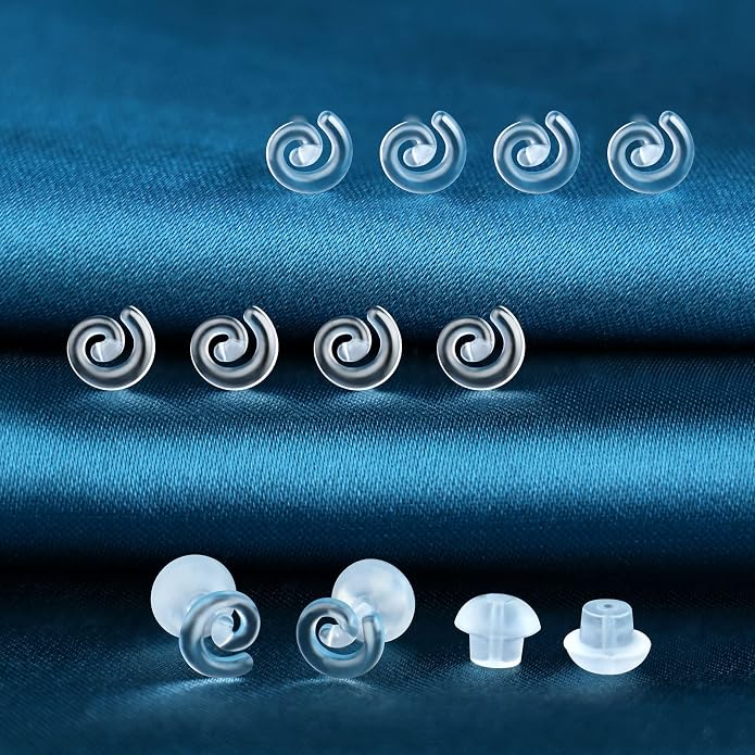 6 Pairs Invisible Plastic Post Earrings For Sensitive Ears - Clear, Sports & Work