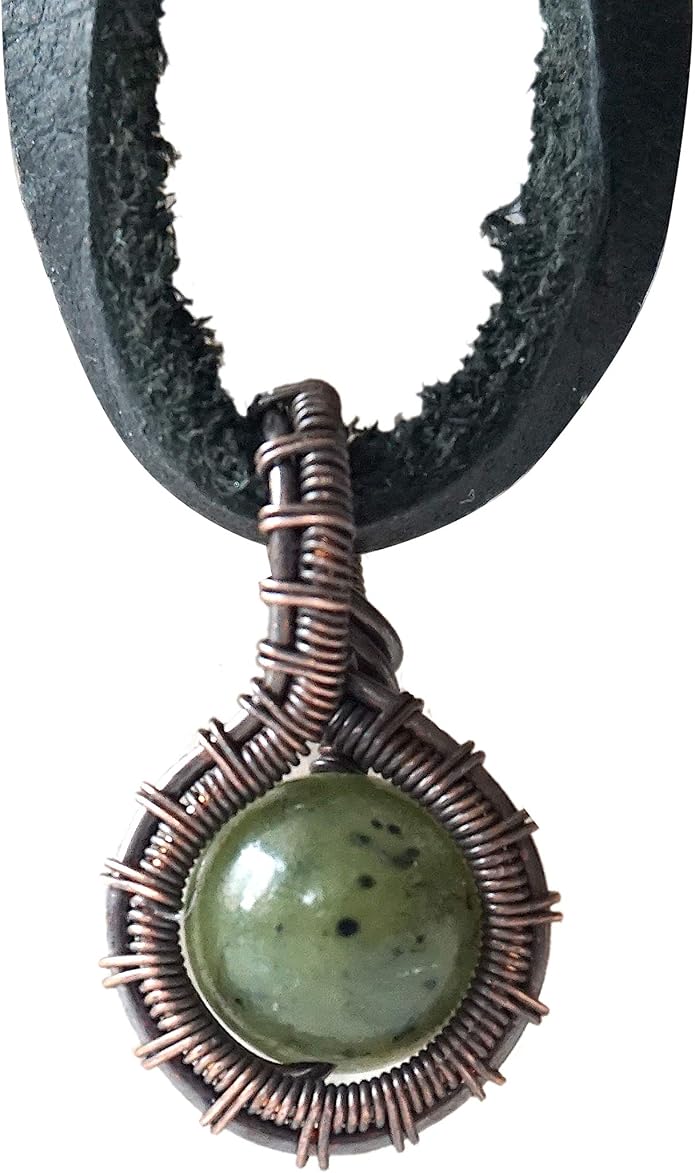 Simple Men's Birthstone Crystal Necklace with Leather Cord