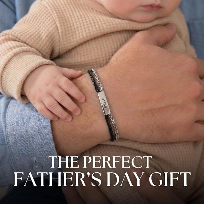 Galis Mens Bracelet - Stainless Steel, Non Tarnish Rope Chain Bracelets, Stylish Fathers Day Gift for Dad, Husband, Boyfriend.