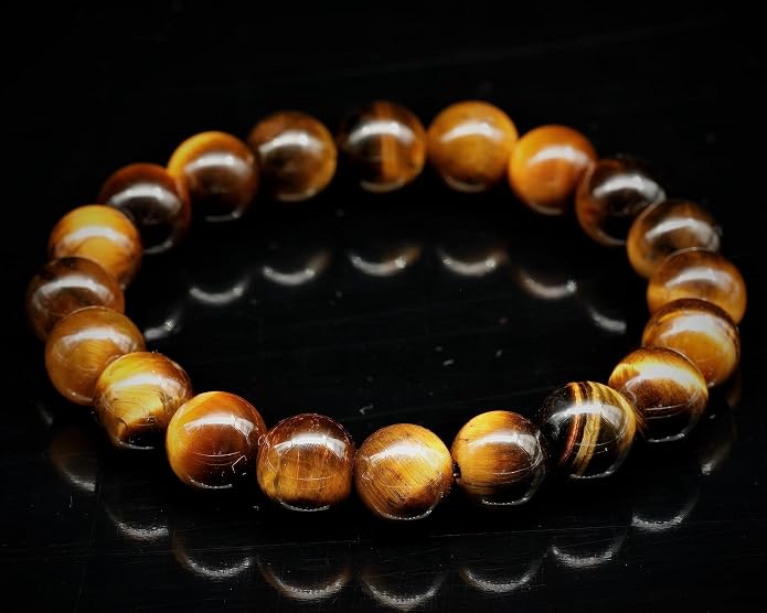 Natural Gemstone Beaded Stretch Bracelet for Men & Women | Handmade 8mm Stone Jewelry | Zodiac Chakra Elastic Bracelet | Meaningful Gift Collection