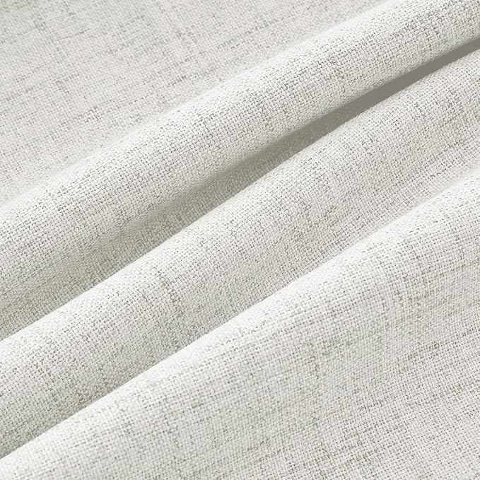 MIULEE 100% Blackout Linen Curtains 42 x 63 Inch Light Beige 2 Panels | Thermal Insulated, Room Darkening Drapes for Bedroom Living Room, Back Tab Rod Pocket Pinch Pleated, Solid Luxury Decor