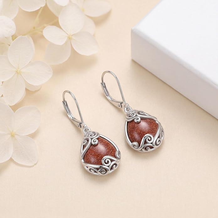 Teardrop Tree of Life/Filigree Earrings for Women Dangle Leverback Earrings Jewelry Gift Anniversary For Her