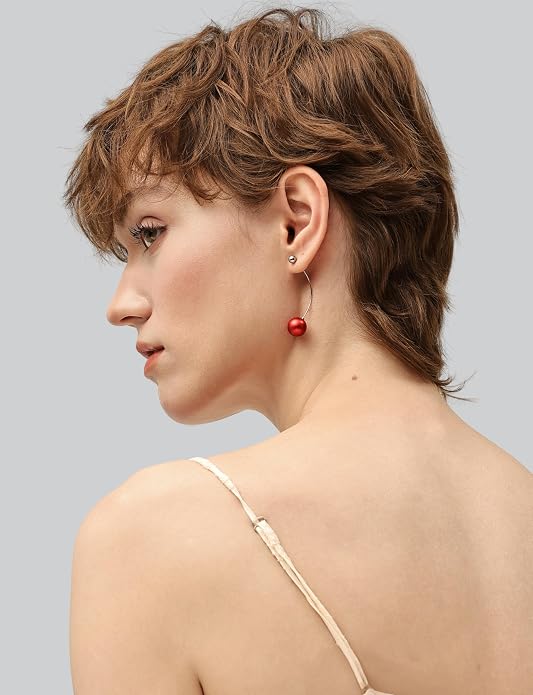 Trendy Long Thread Ball Dangle Earrings Set for Women, Colorful Drop Earrings, 6/16 Pcs DIY Interchangeable Aluminum Alloy Beads, Titanium Ear Hooks, Lightweight and Sensitive Ear Friendly