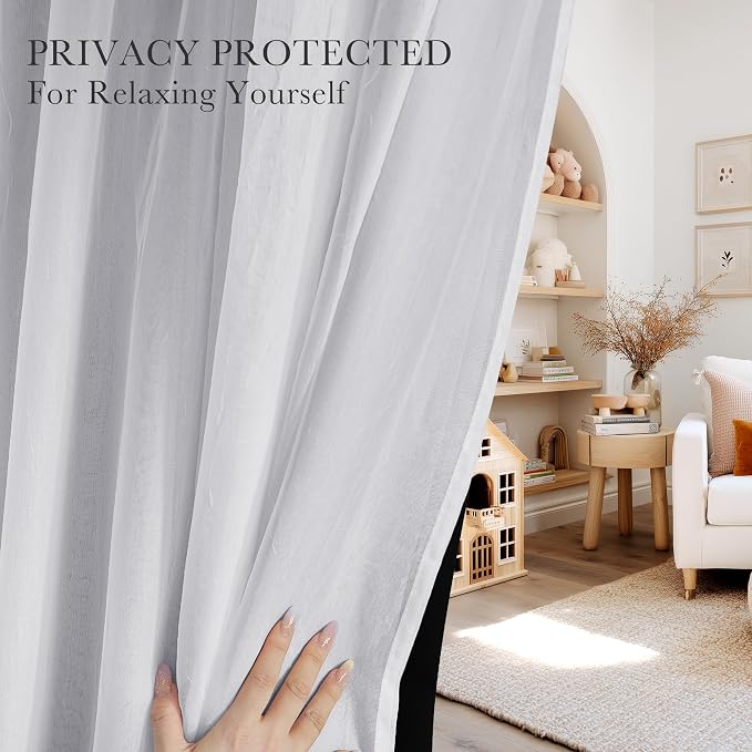 PONY DANCE 2 Layers Curtains Set - Room Darkening Mix & Match Room Darkening Curtains with White Sheer Voile, 52" Wide and 72" Long,Black, 2 Panels