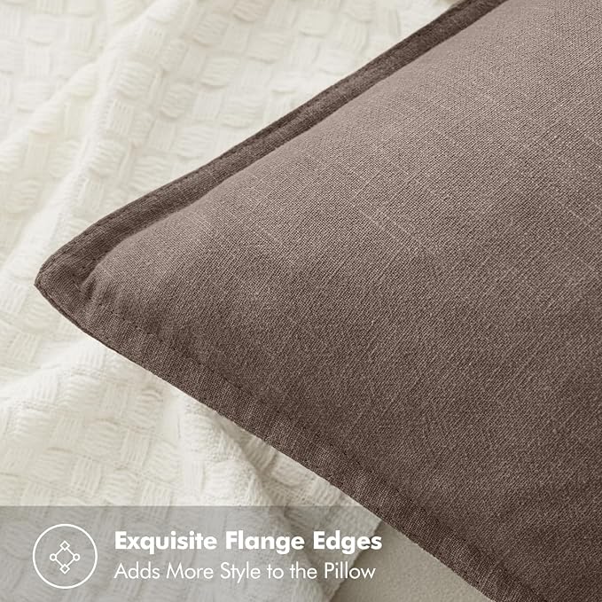 MIULEE Decorative Linen Pillow Covers 20x20 Inch Malt Ball | Boho Farmhouse Fall Autumn Couch Throw Pillows for Bed, Pack of 2 Accent Modern Pillowcases, Sofa Livingroom Home Decor