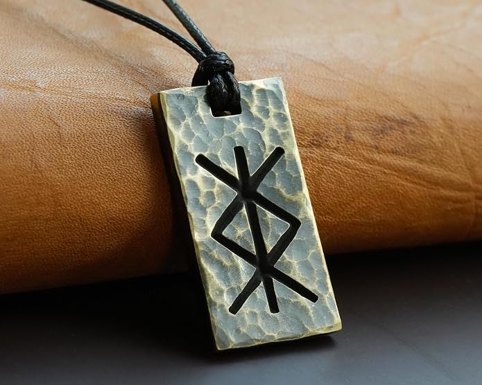 Baldur Jewelry - Elder Futhark Bind Protection Rune Necklace - Talisman Pendant Amulet - Viking Runes Norse Jewelry - Viking Jewelry for Men Women - Gifts for Men