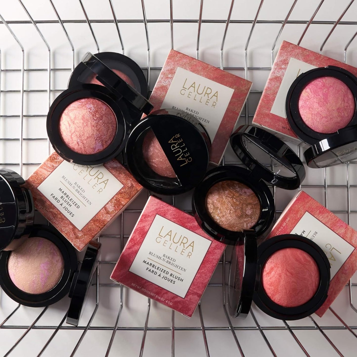 LAURA GELLER NEW YORK Baked Blush-n-Brighten Marbleized Blush - Apricot Berry - Creamy Lightweight - Satin Finish