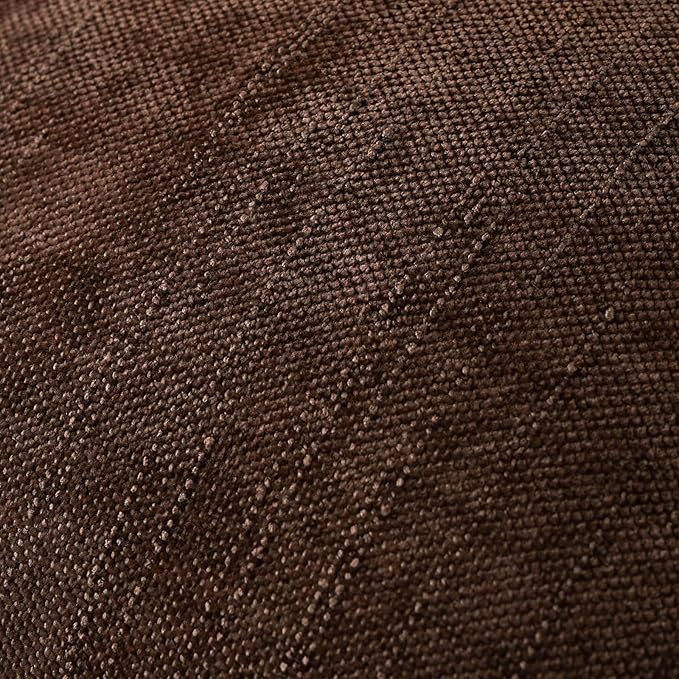 Set of 4 Soft Textured Decorative Throw Pillow Covers 24x24 Inch Cozy Farmhouse Cushion Cover Square Accent Pillow Cases for Bed Couch Sofa Living Room, Dark Brown