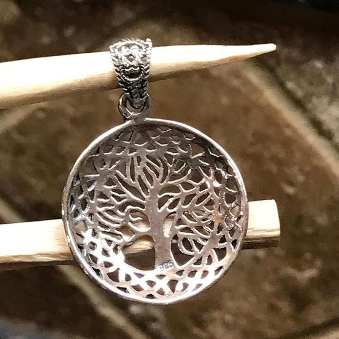 Tree of Life 925 Solid Sterling Silver Pendant 34mm