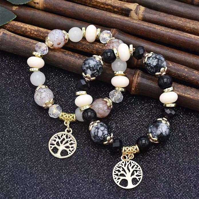 Pure Natural Round Gemstone Bracelet Healing Crystal Stretch Beaded Bracelet Suitable for Men and Women