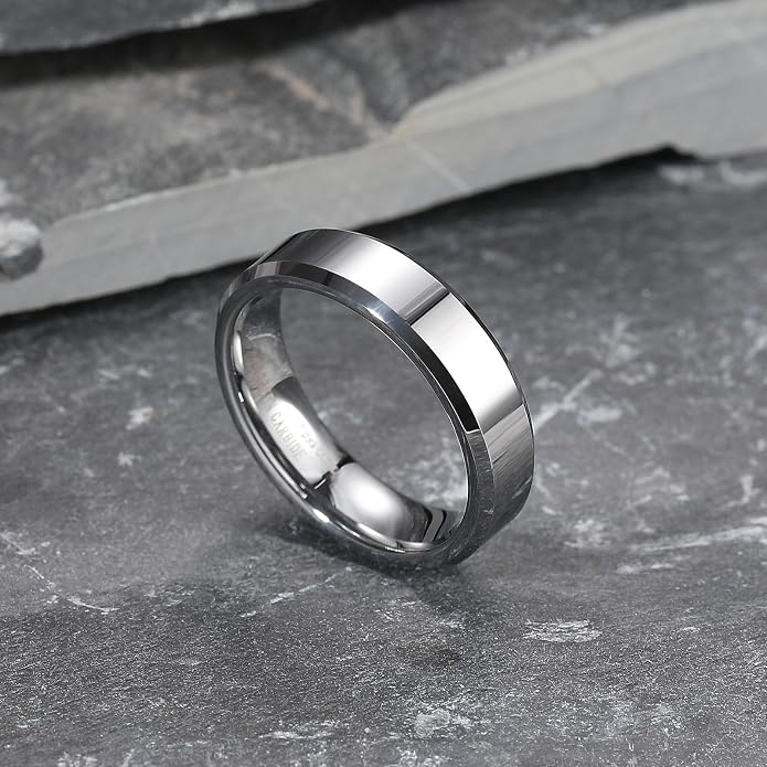 King Will BASIC Men Women 4mm/5mm/6mm/7mm/8mm Titanium Rings Polished Wedding Band Engagement Anniversary Band Comfort Fit