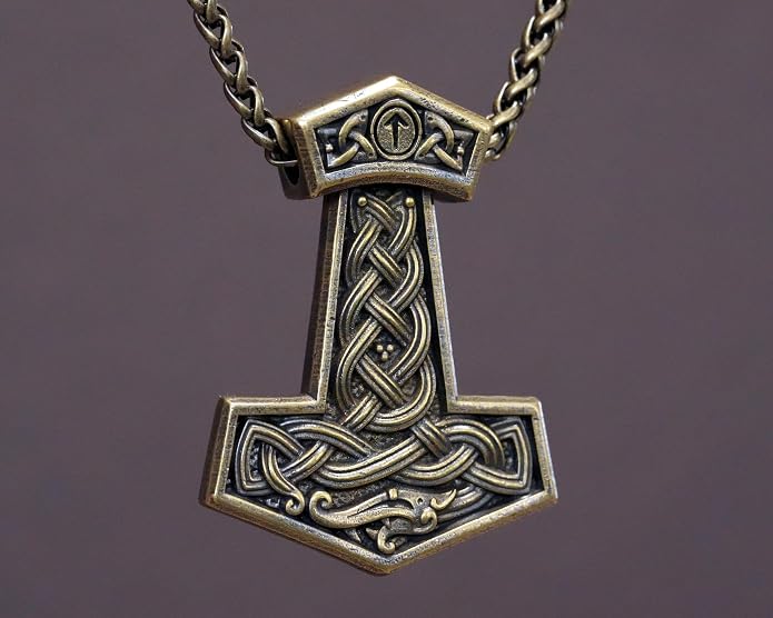 Baldur Jewelry - Thors Hammer Necklace Pendant Mjölnir - Viking Norse Thor Hammer Pendant Viking Jewelry - Thor Necklace - Thor Gifts for Men - Viking Necklace for Men