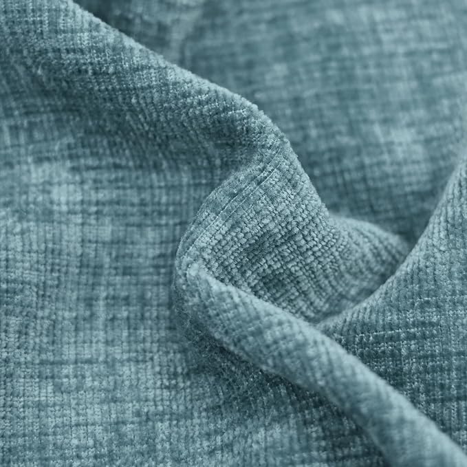 CaliTime Throw Pillow Covers Decorative 18 X 18 Inches Pack of 4 Cozy Chenille Cushion Cases for Couch Sofa Bed Living Room Home Smoke Blue