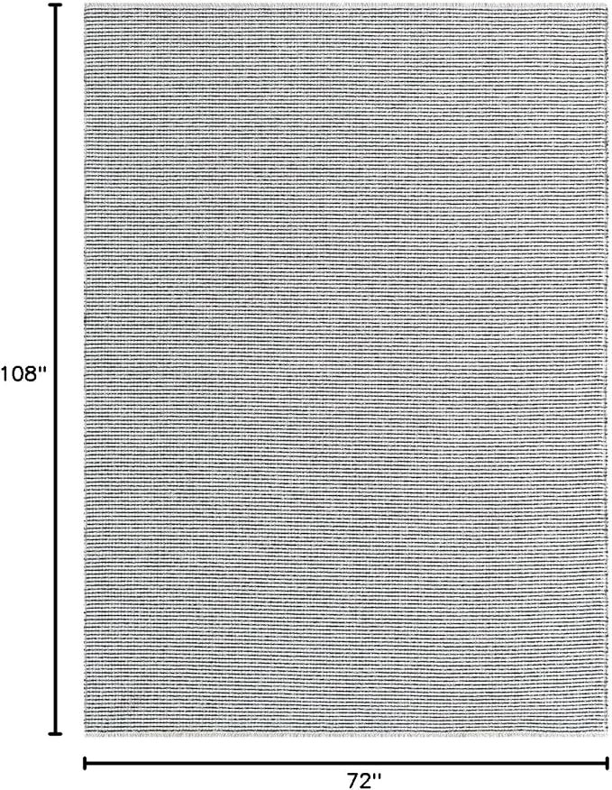 LUXE WEAVERS Two-Tone Fringed Area Rug Black 6x9