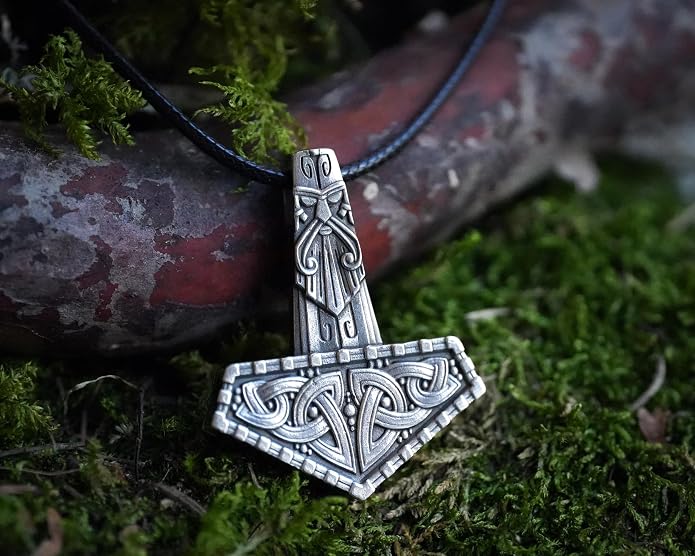 Baldur Jewelry - Thors Hammer Necklace Pendant Mjölnir - Viking Norse Thor Hammer Pendant Viking Jewelry - Thor Necklace - Thor Gifts for Men - Viking Necklace for Men