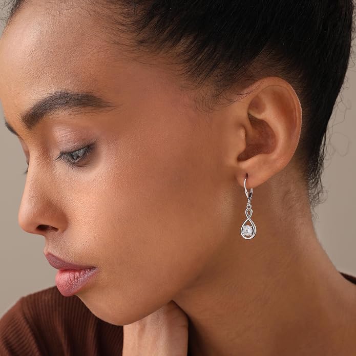 LeCalla 925 Sterling Silver Leverback Drop Earrings | Lightweight Italian Teardrop Dangle Earring for Women