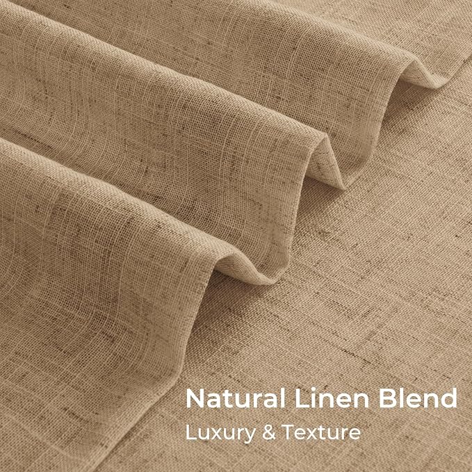 CAPALOCA Pinch Pleated Blackout Curtains 96 Inches Long, Linen Blend, 100% Blackout Drapes with 20 Hooks, Ideal for Bedroom and Living Room, 40" W x 96" L (Pack of 2), Café Brown