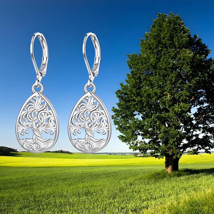 Larimar/Star/Dragonfly/Sunflower/Moonstone/Black Onyx Earrings for Women Leverback Dangle Earrings Hypoallergenic Jewelry for Women