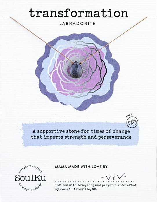 SOULKU Luxe Inspirational Necklace, Empowerment Jewelry, Handcrafted Necklace For Women, Gift For Mom, 2" Extender With Lobster Clasp, 16" Nylon Cord
