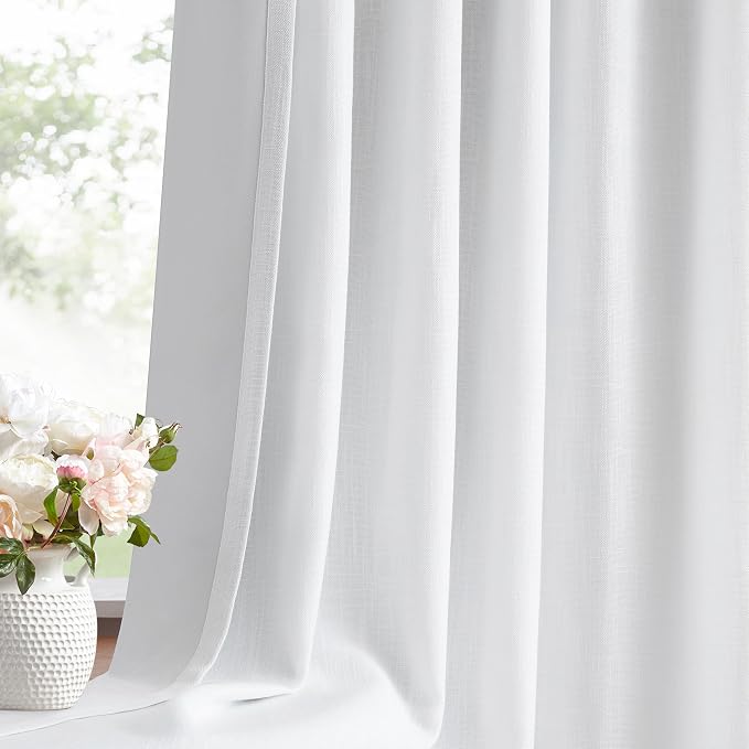 WEST LAKE 90 Inches Long Bailey Pinch Pleated Full Blackout Curtains with Liners,White 100 Room Darkening Pinch Pleat Drape for Bedroom Living Room,Thermal Insulated Window Treatment,60"Wx90"L,1 Panel