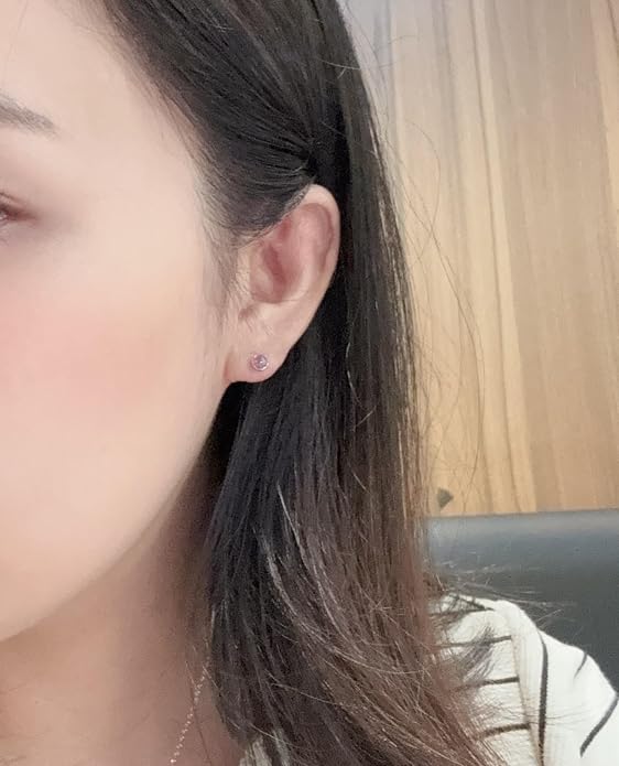 Titanium Earrings for Women Stud Earrings Cubic Zirconia Dainty Screw Flat Back Hypoallergenic Earrings for Women for Multiple Cartilage Helix Conch Tragus Piercing Jewelry for Sensitive Ears