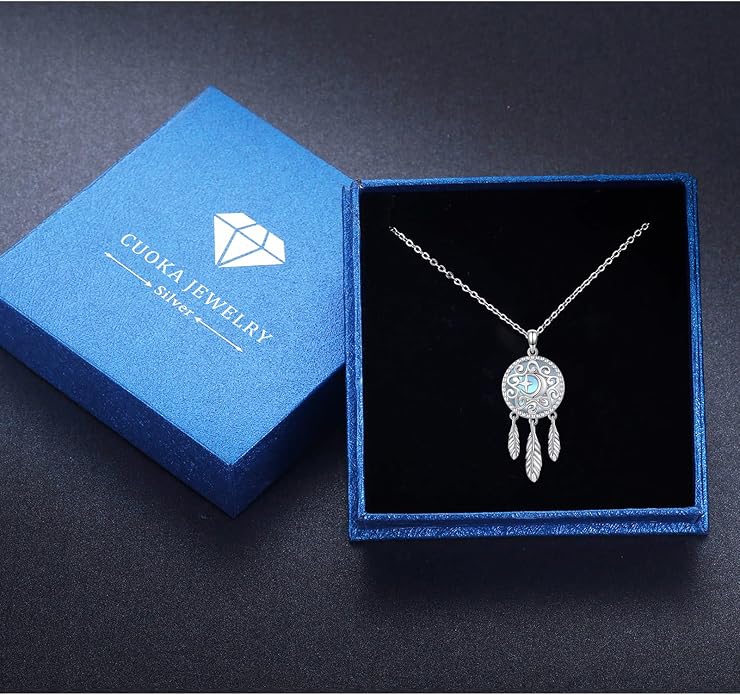 Cuoka 925 Sterling Silver Heart Necklace I Love You to The Moon and Back Pendant Sun Star Moon Necklace Jewelry for Women with Gifts Box
