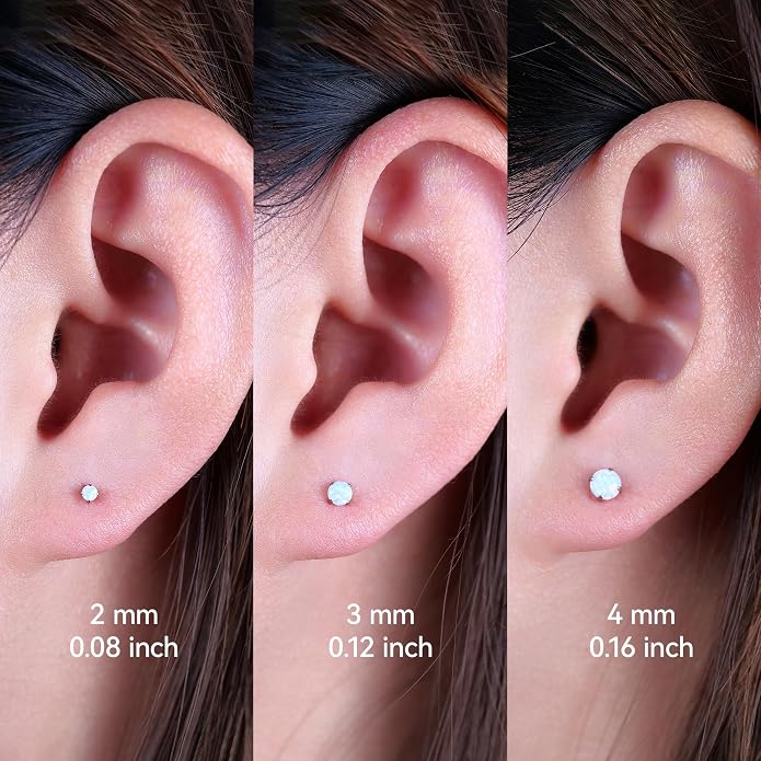 Limerencia 2Pcs 18g Titanium Internally Threaded Tragus Piercing Jewelry Nose Studs Flat Back Earrings Labret, Lip, Helix, Cartilage, Conch, Medusa Piercing for Women Men Sensitive Ears