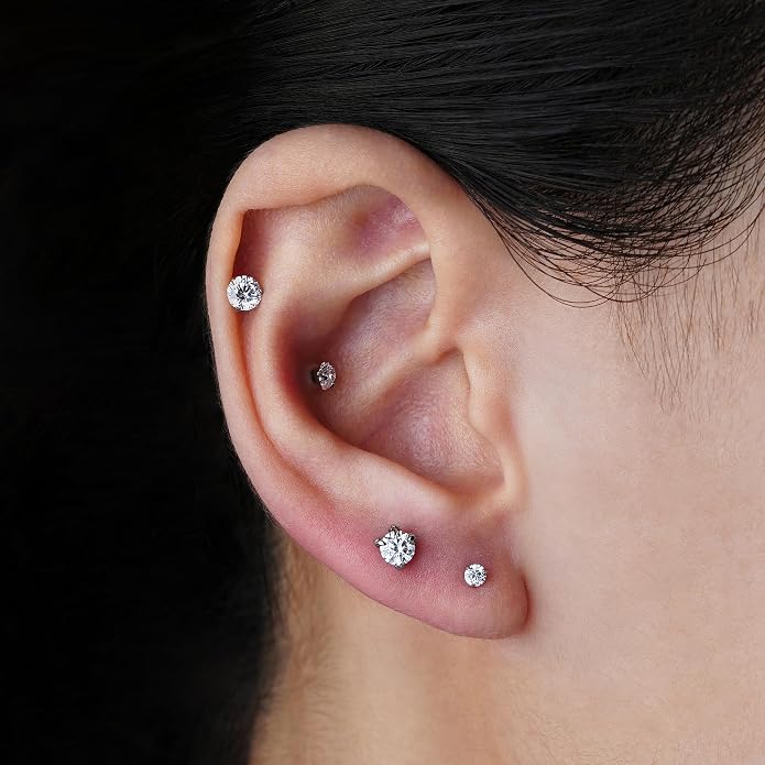 FINE4U 16G ASTM F136 Titanium Dragon Claw Piercing Jewelry Stud with 6mm 8mm post for Conch Helix Tragus Flat, Hypoallergenic Internally Threaded