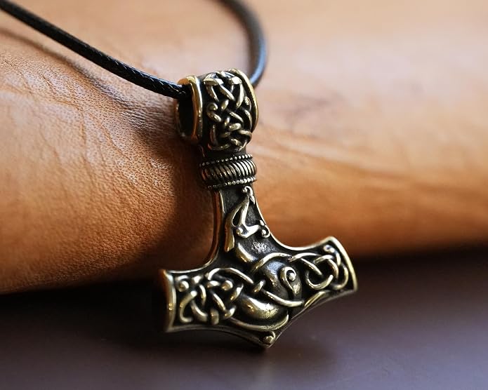 Baldur Jewelry - Thors Hammer Necklace Pendant Mjölnir - Viking Norse Thor Hammer Pendant Viking Jewelry - Thor Necklace - Thor Gifts for Men - Viking Necklace for Men