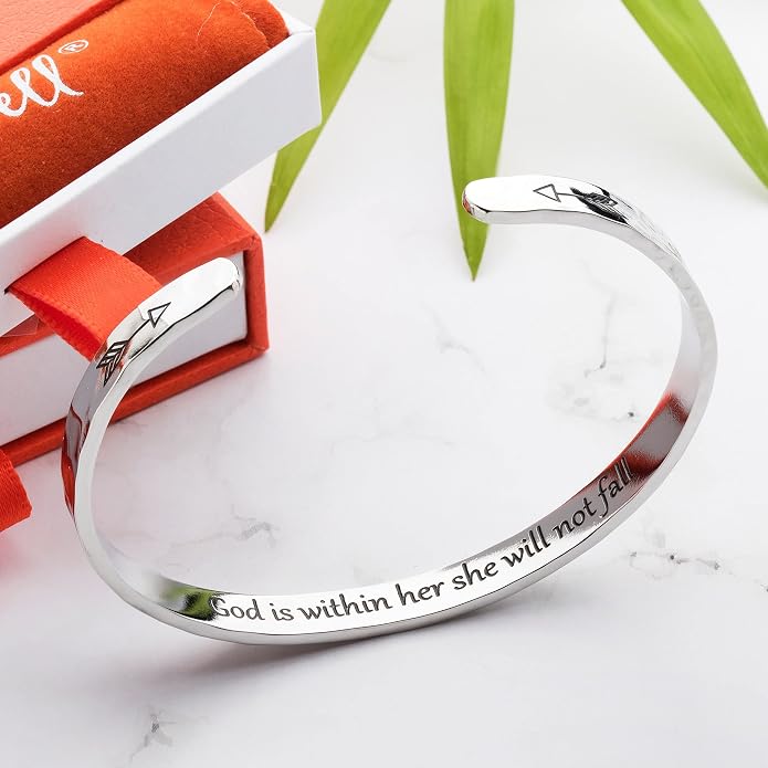 Carviell Bracelet - Gifts for Women – Inspirational, Friendship, Love, Mom, Daughter, Sister, Christian, Graduation, Memorial & Wedding Gifts – 100+ Phrases – Stainless Steel, Gift-Ready