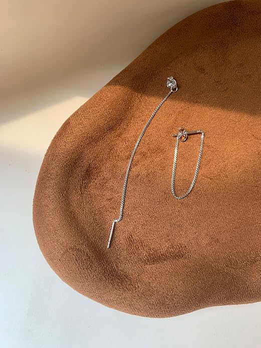 Tassel Earrings for Women Gold Plated Silver Chain Earrings Dainty Minimalist Dangle Drop Studs