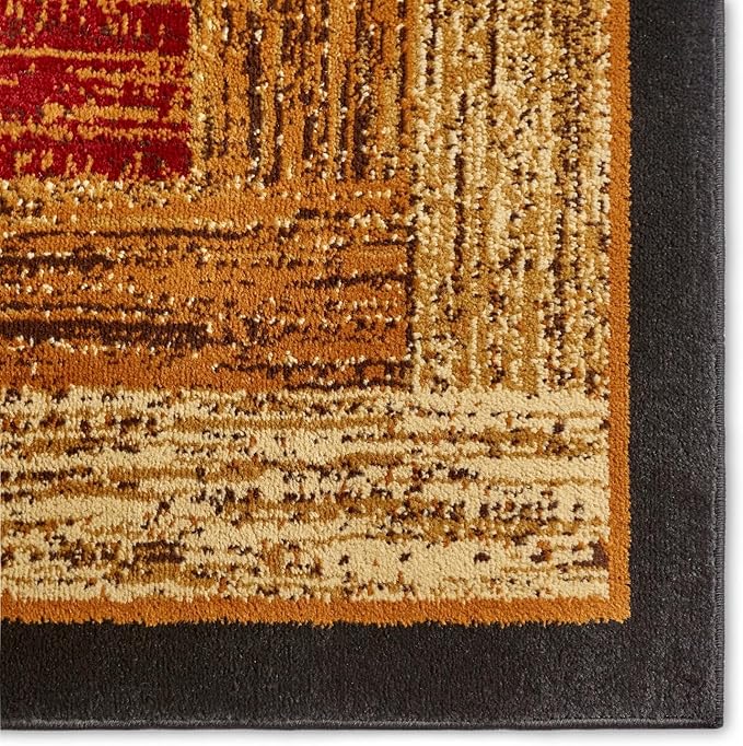 Home Dynamix Royalty Vega Contemporary Geometric Area Rug, Black/Brown, 19.6"x31.5"