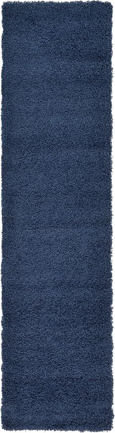 Unique Loom Solid Shag Collection Area Rug (2' 7" x 10' Runner Sapphire Blue/Navy Blue)