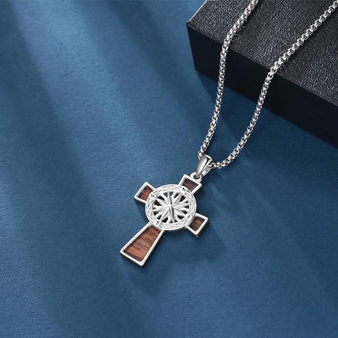 Cross Necklace 925 Sterling Silver Cross Faith Pendant Christian Jewelry Gifts for Women Men