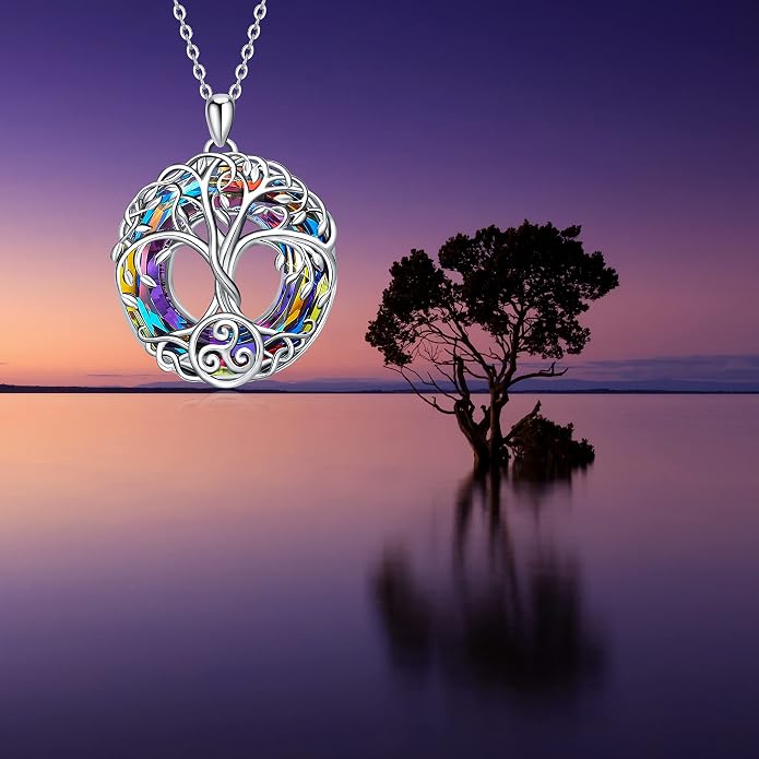 Tree of Life Thor Hammer Pendant Necklace for Women Sterling Silver S925 Jewelry for Women US1