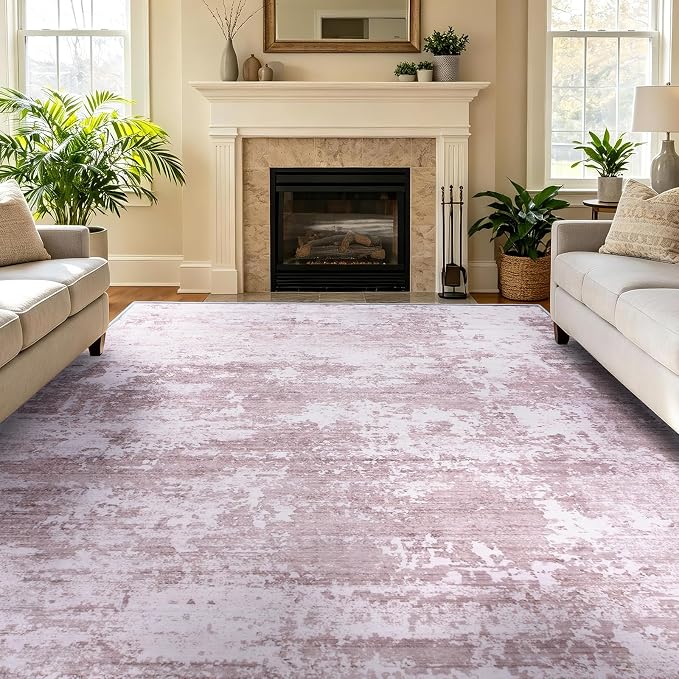 5x7 Area Rugs Living Room Rug Abstract Washable Rug Non-Slip Soft Low Pile Indoor Floor Stain Resistant Thin Carpet for Bedroom Dining Room Home Office Farmhouse Nursery - Navy Blue & Ivory 5' x 7'