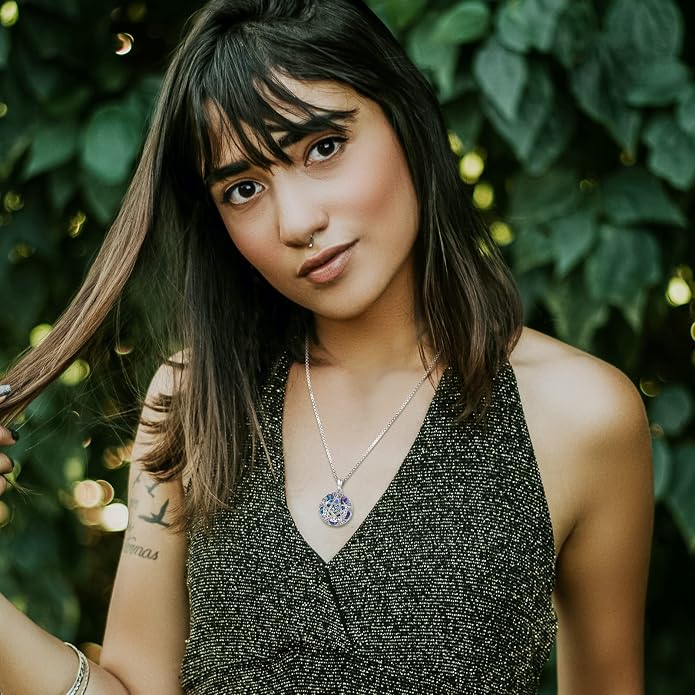 Pentagram Necklace Sterling Silver Triple Moon Goddess/Celtic Knot Witches Knot/Ankh/Sun and Moon/Hecate/Lilith/Santa Muerte/Tetragrammaton Pendant Necklace Pagan Wiccan Magic Egyptian Amulet Jewelry for Women Men