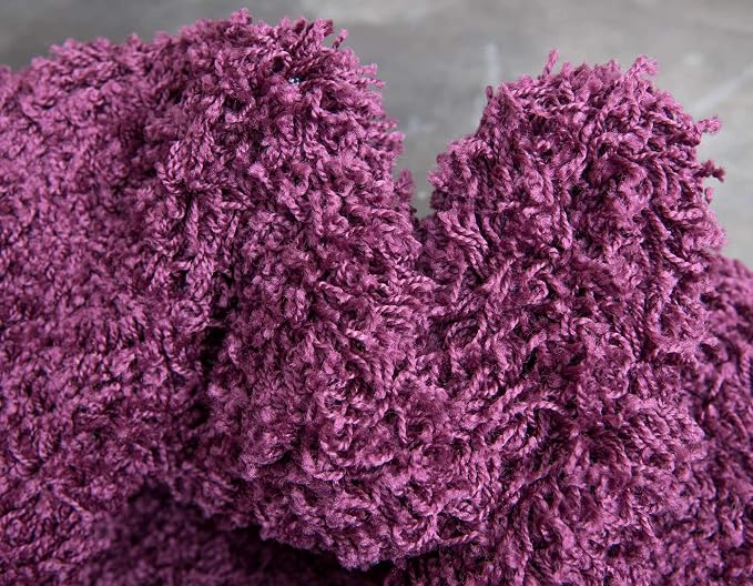 Unique Loom Solid Shag Collection Area Rug (2' 6" x 13' 1" Runner, Eggplant Purple)
