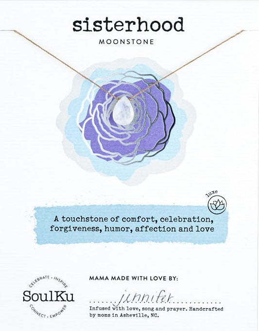 SOULKU Luxe Inspirational Necklace, Empowerment Jewelry, Handcrafted Necklace For Women, Gift For Mom, 2" Extender With Lobster Clasp, 16" Nylon Cord